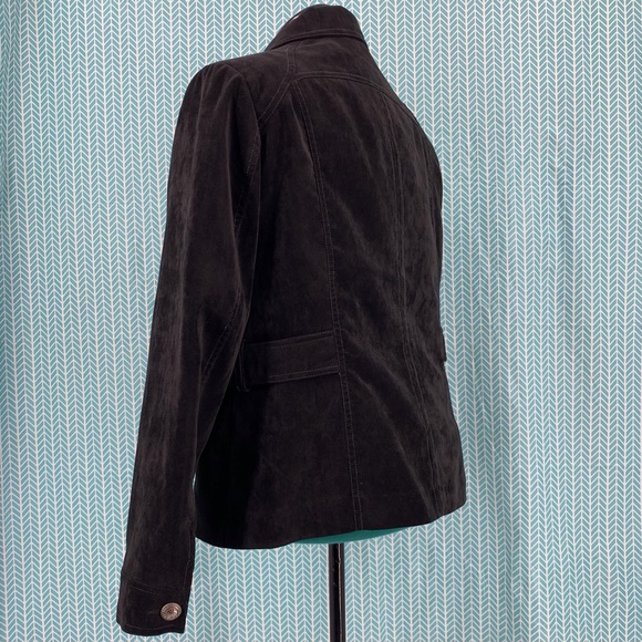 Click Collection Black Microsuede Zipper Closure Jacket, 12 - Picture 9 of 16